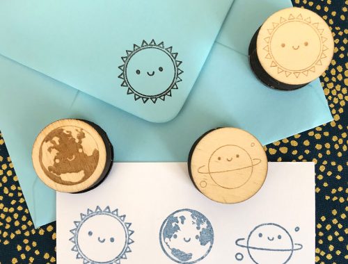 Planet Earth Polymer Stamp
